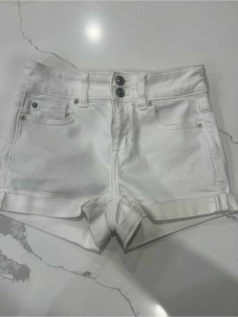 American Eagle - white denim shorts